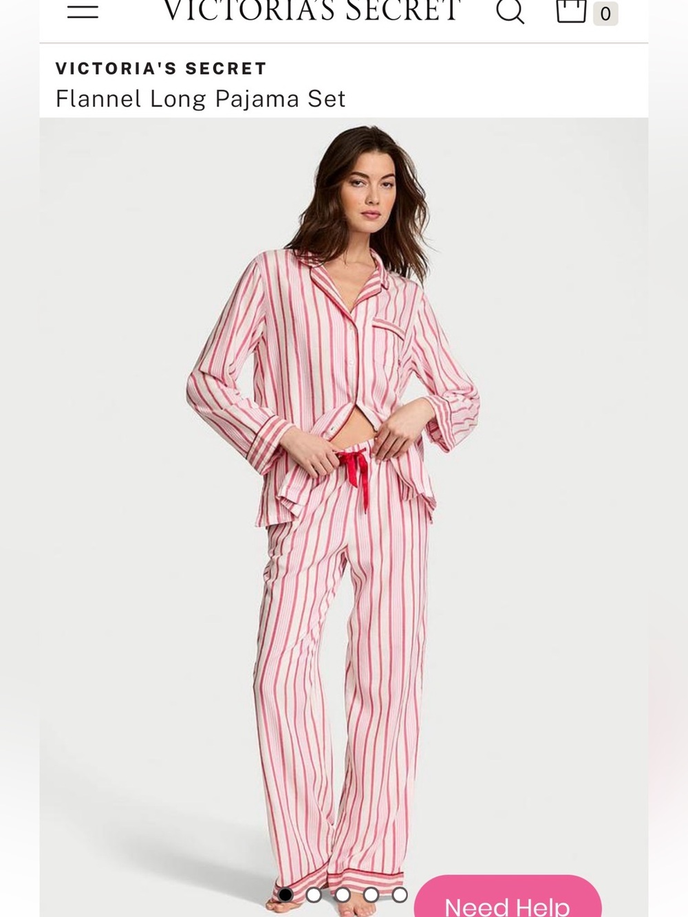 Victoria's Secret Pink and White Striped Pajama Set